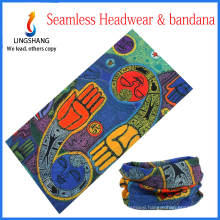 LINGSHANG fashionable customized 100% polyester elastic seamless outdoor multi headband bandana